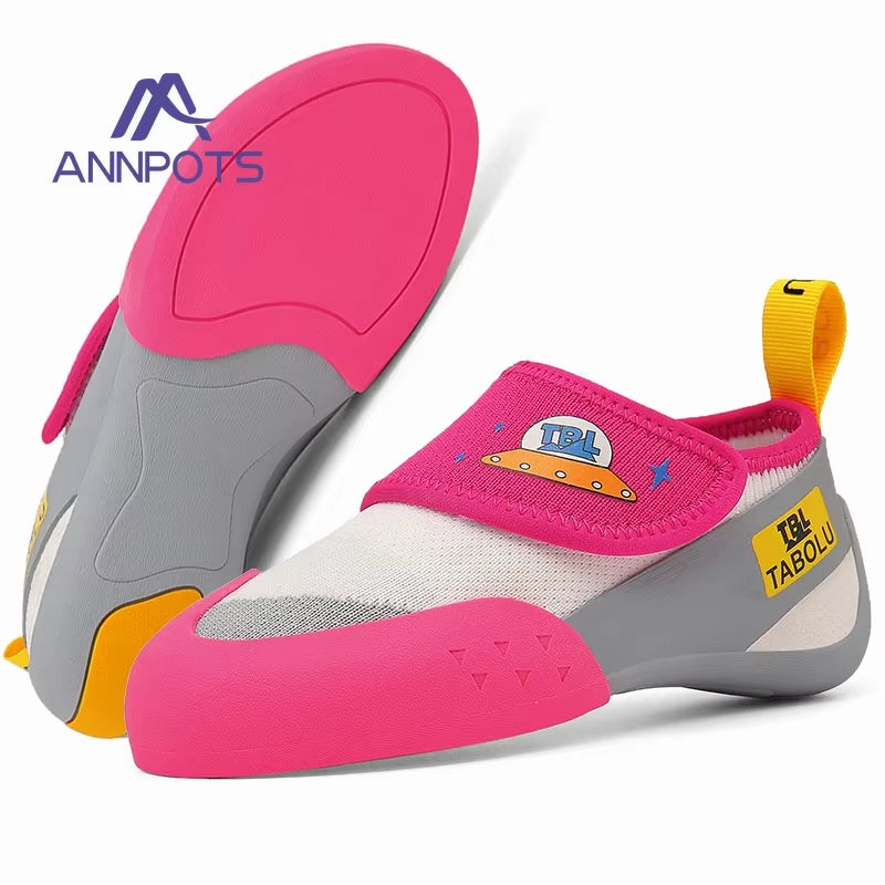 Rock Climbing Shoes Children Indoor Climbing Shoes Boys Girls Outdoor Beginners Professional Rubber Rock-Climbing Training Shoes