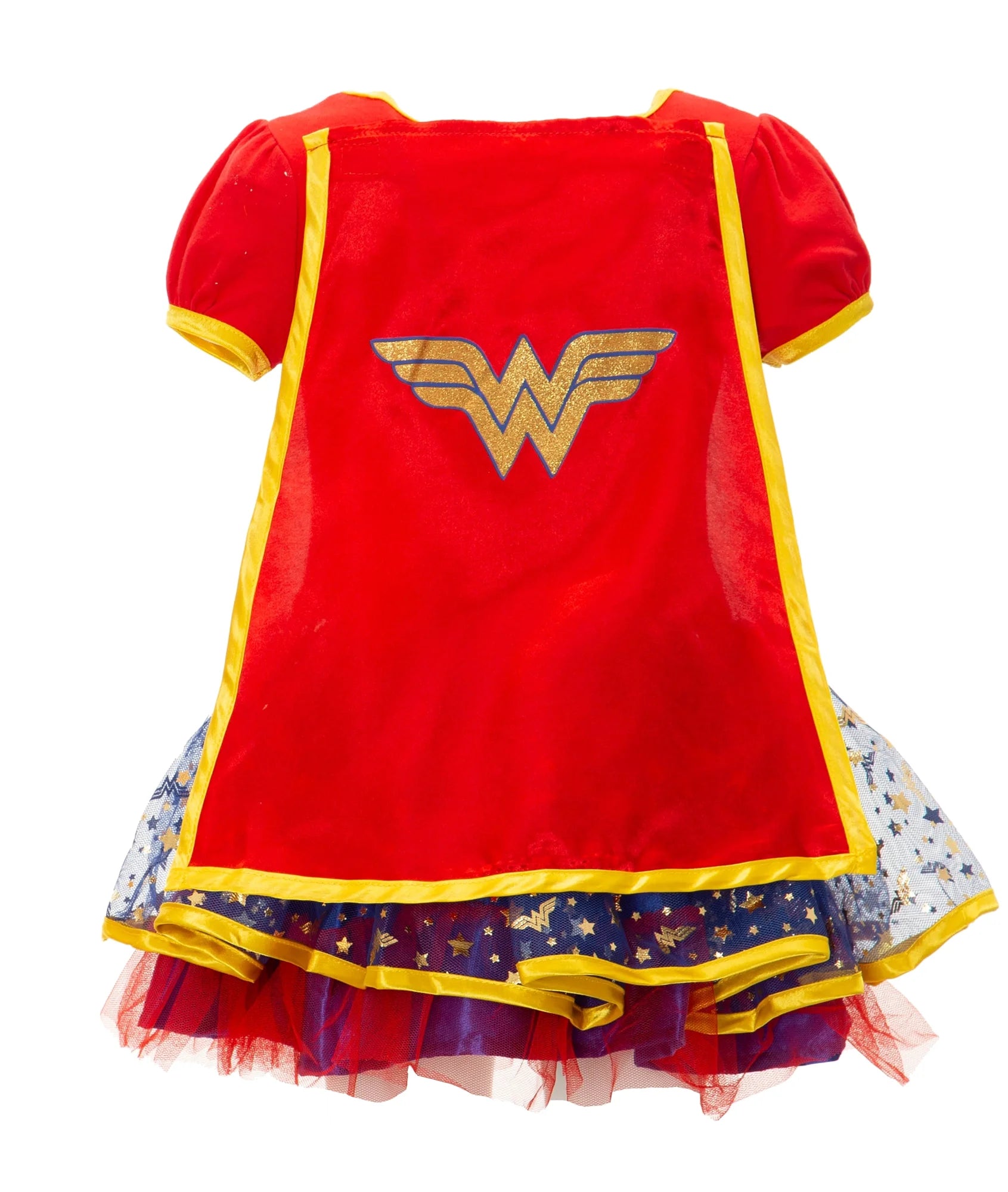 DC Comics Wonder Woman Girl'S Halloween Fancy-Dress Costume for Toddler, with Gold Tiara Cape 3T
