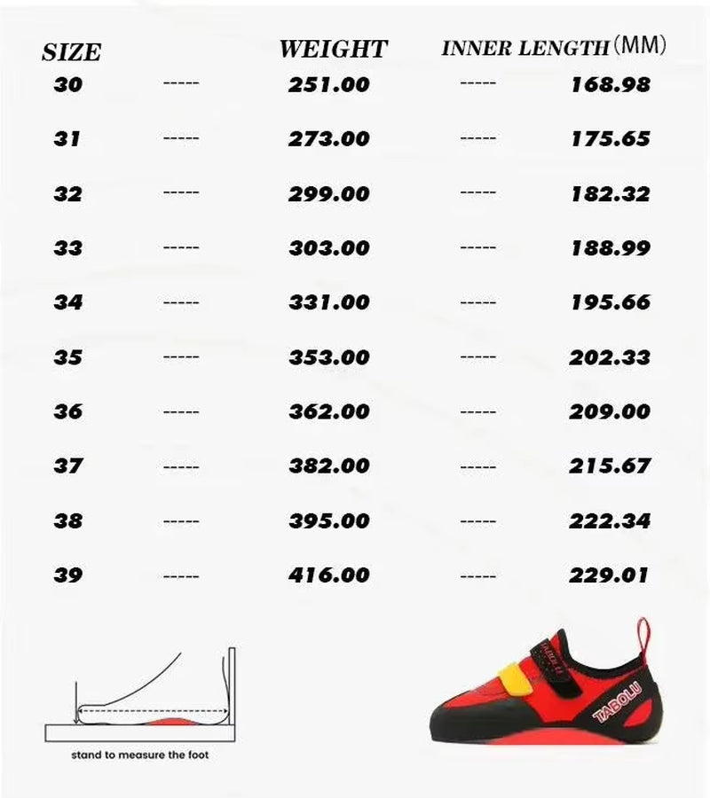 Rock Climbing Shoes Children Indoor Climbing Shoes Boys Girls Outdoor Beginners Professional Rubber Rock-Climbing Training Shoes