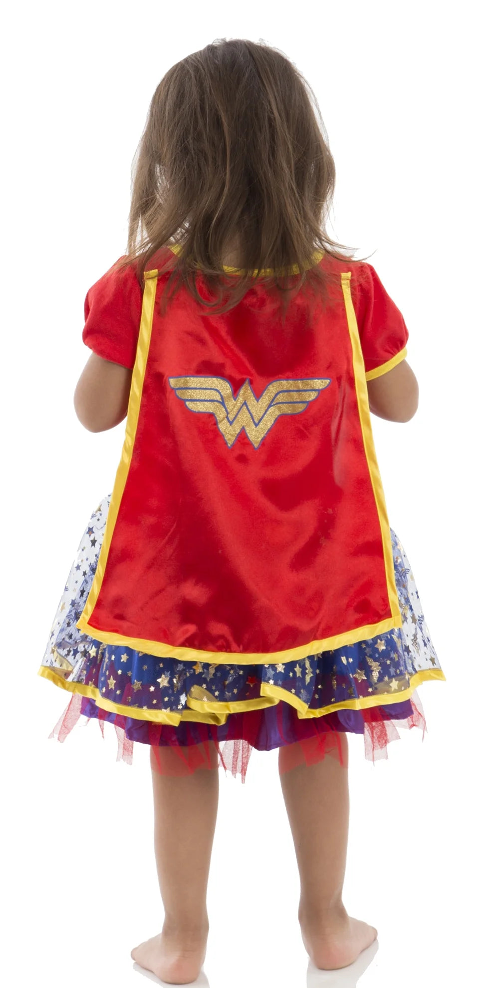 DC Comics Wonder Woman Girl'S Halloween Fancy-Dress Costume for Toddler, with Gold Tiara Cape 3T