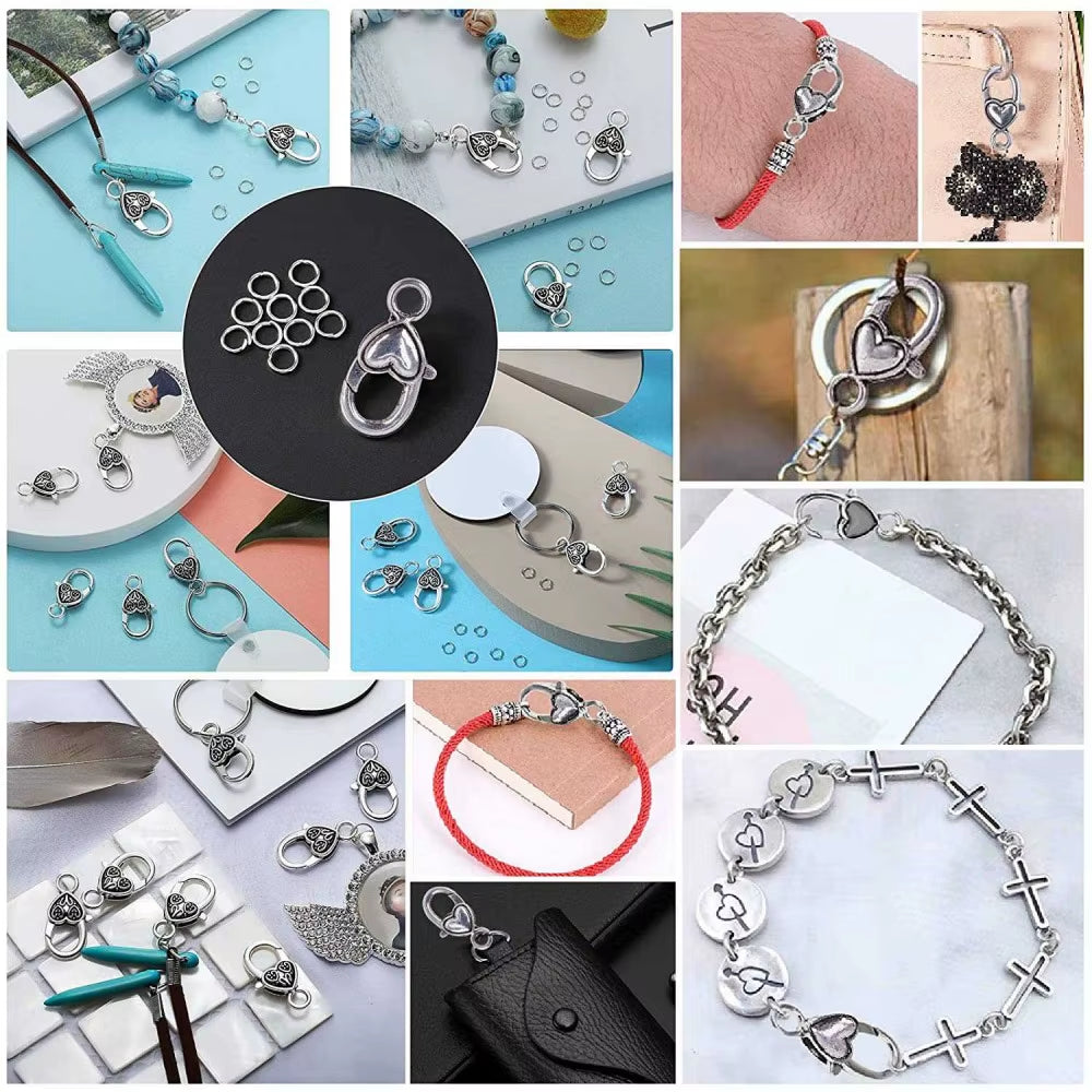 10Pcs/Lot 22X12Mm Heart Jewelry Findings Lobster Clasp Fastener Hooks Clip for DIY Keychain Crafts Making Materials Accessories