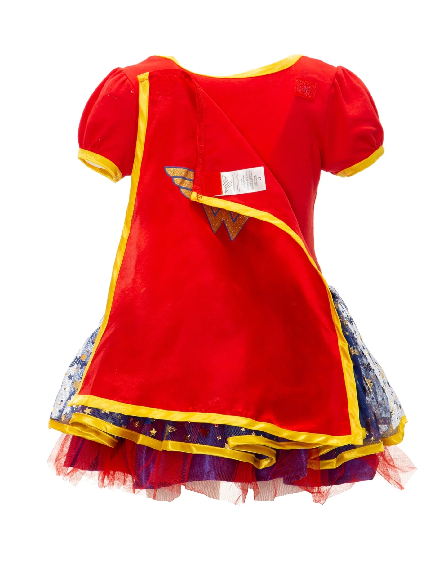 DC Comics Wonder Woman Girl'S Halloween Fancy-Dress Costume for Toddler, with Gold Tiara Cape 3T