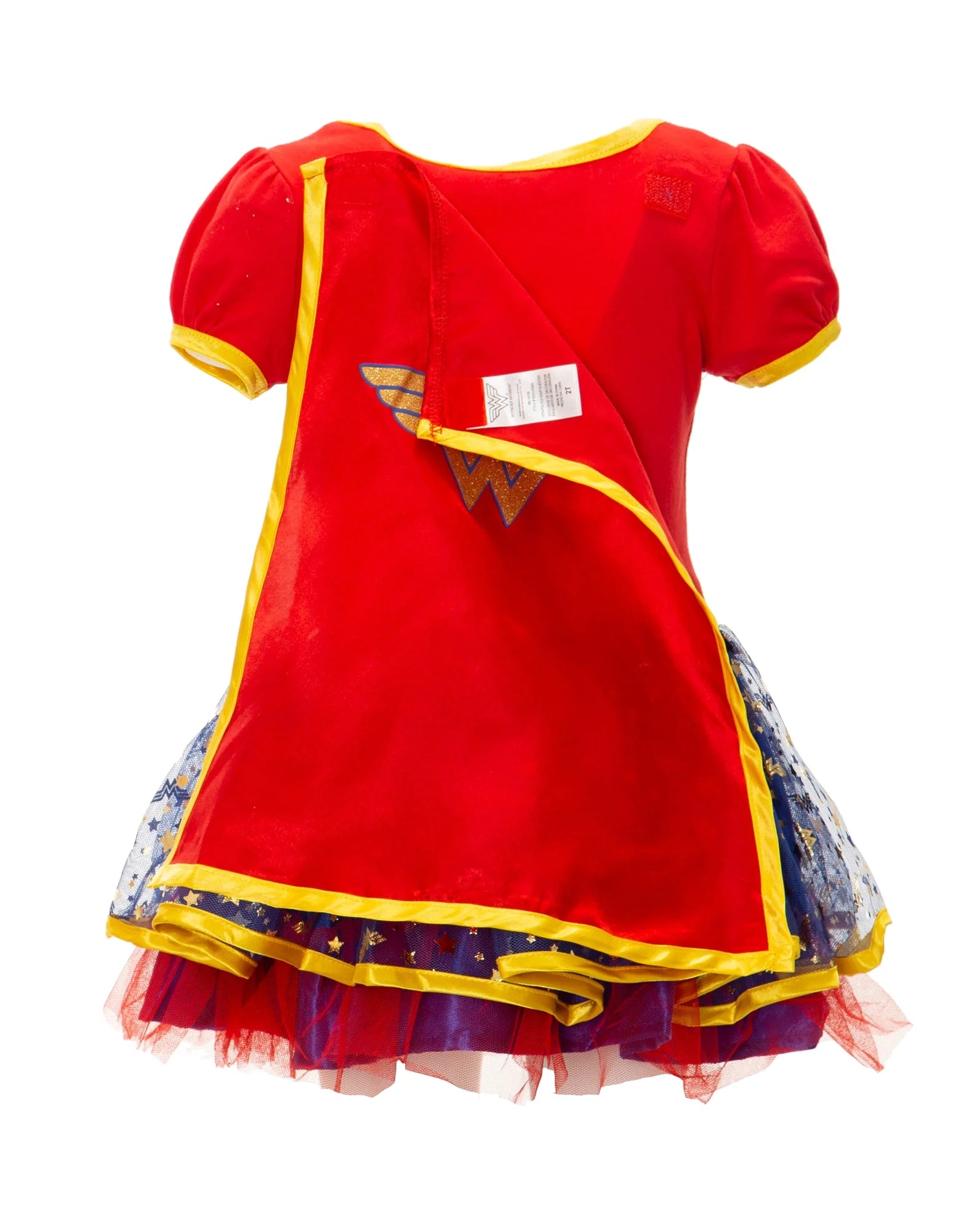 DC Comics Wonder Woman Girl'S Halloween Fancy-Dress Costume for Toddler, with Gold Tiara Cape 3T