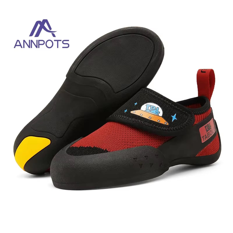 Rock Climbing Shoes Children Indoor Climbing Shoes Boys Girls Outdoor Beginners Professional Rubber Rock-Climbing Training Shoes