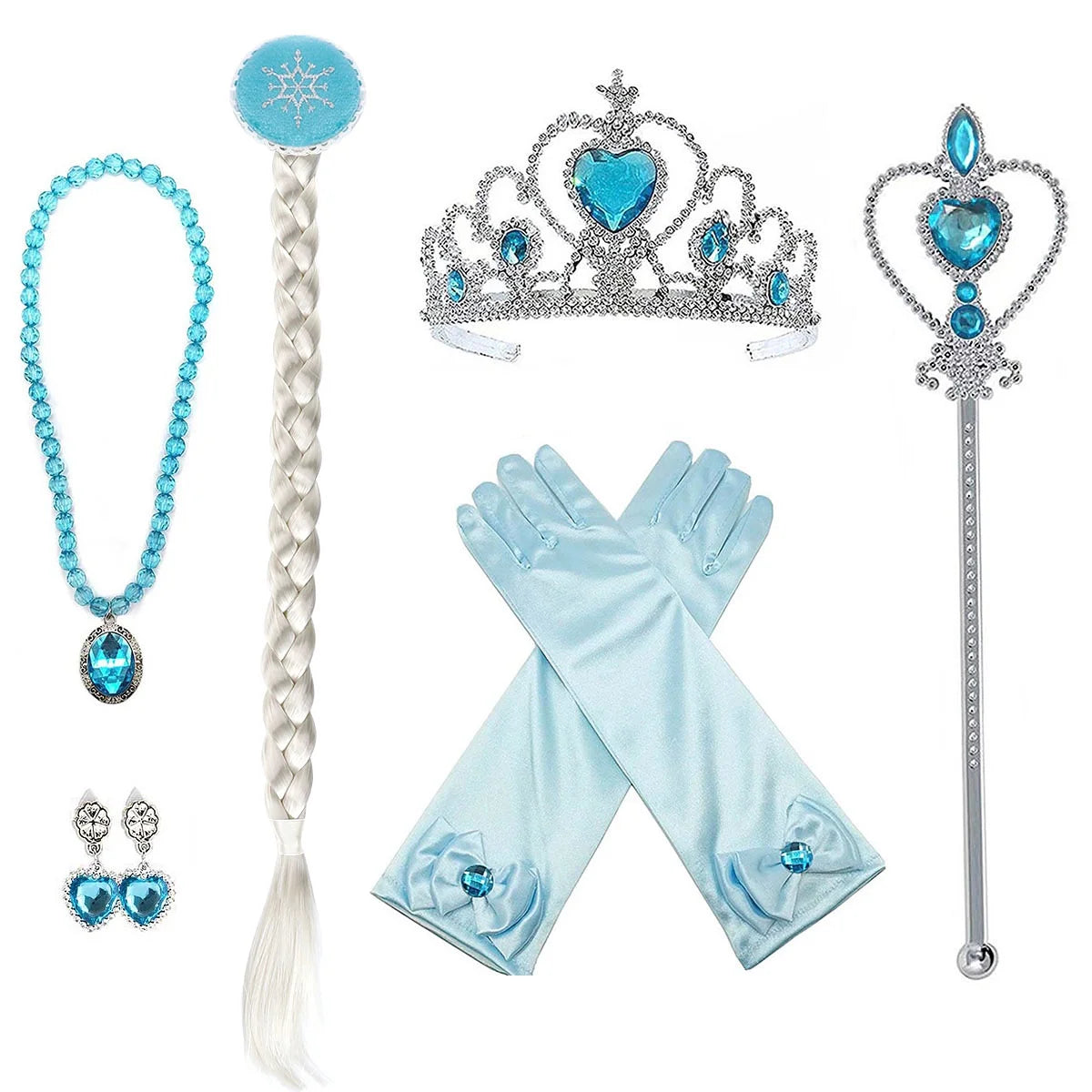 Princess Costumes Birthday Dress up for Little Girls with Crown,Wig,Gloves Accessories,Child 3T