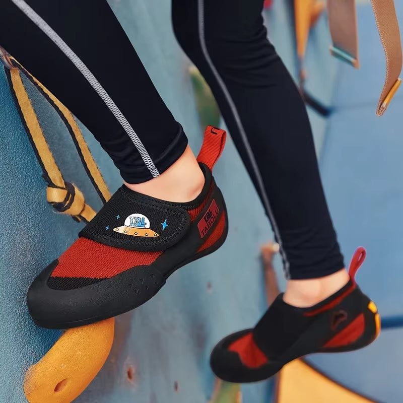 Rock Climbing Shoes Children Indoor Climbing Shoes Boys Girls Outdoor Beginners Professional Rubber Rock-Climbing Training Shoes