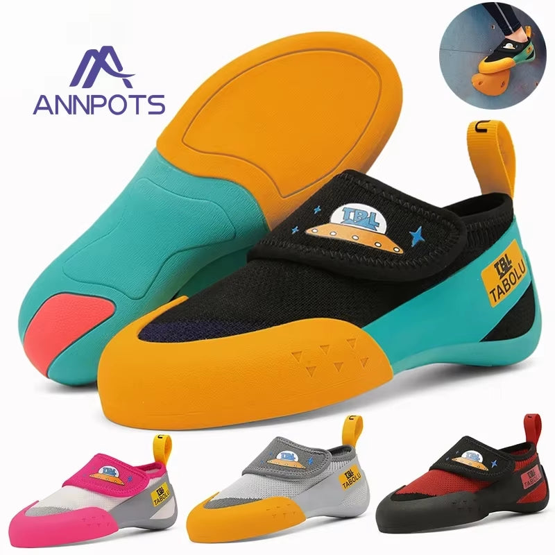 Rock Climbing Shoes Children Indoor Climbing Shoes Boys Girls Outdoor Beginners Professional Rubber Rock-Climbing Training Shoes