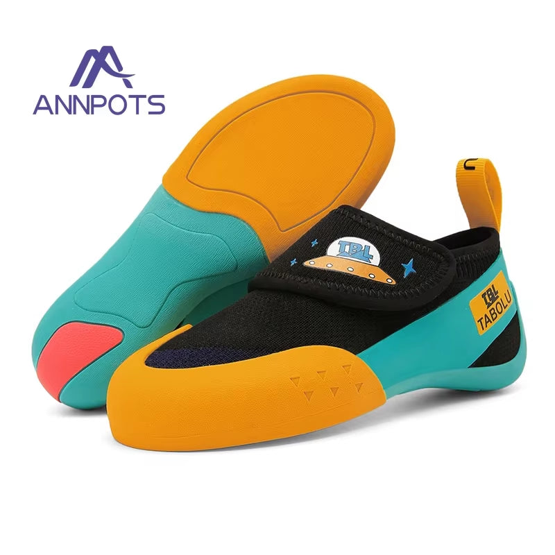 Rock Climbing Shoes Children Indoor Climbing Shoes Boys Girls Outdoor Beginners Professional Rubber Rock-Climbing Training Shoes